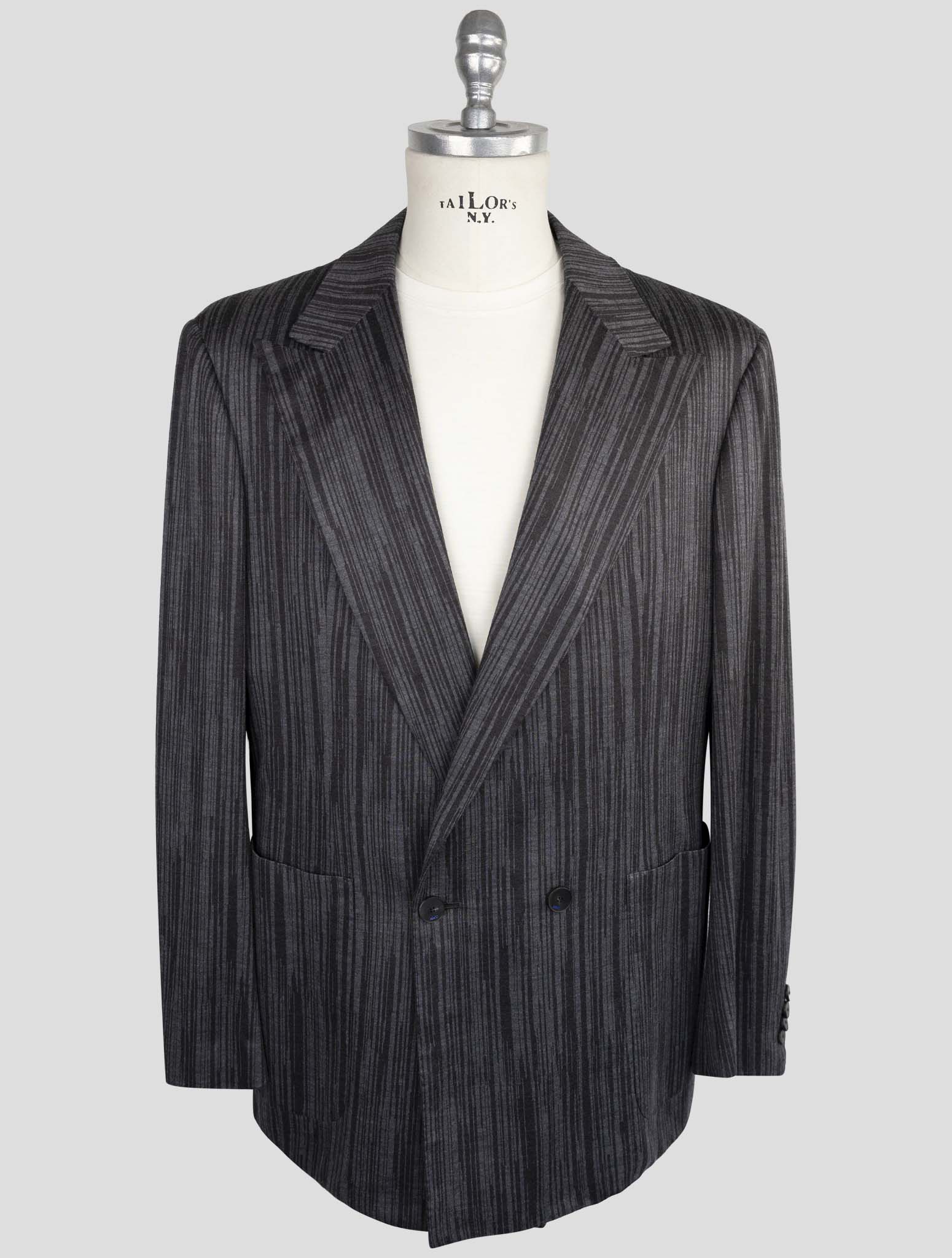 Kiton Knt Gray Cashmere Wool Pl Suit