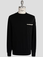Kiton Knt Black Cotton Sweater Crewneck