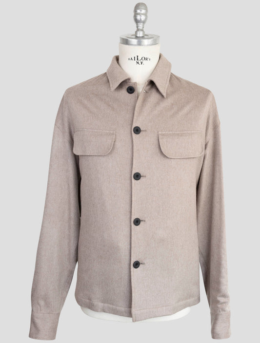 Kiton Knt Beige Cashmere Pa Ea Overshirt