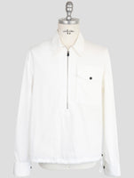 kiton Knt White Cotton Coat