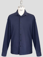 kiton Knt Blue Cotton Ea Overshirt