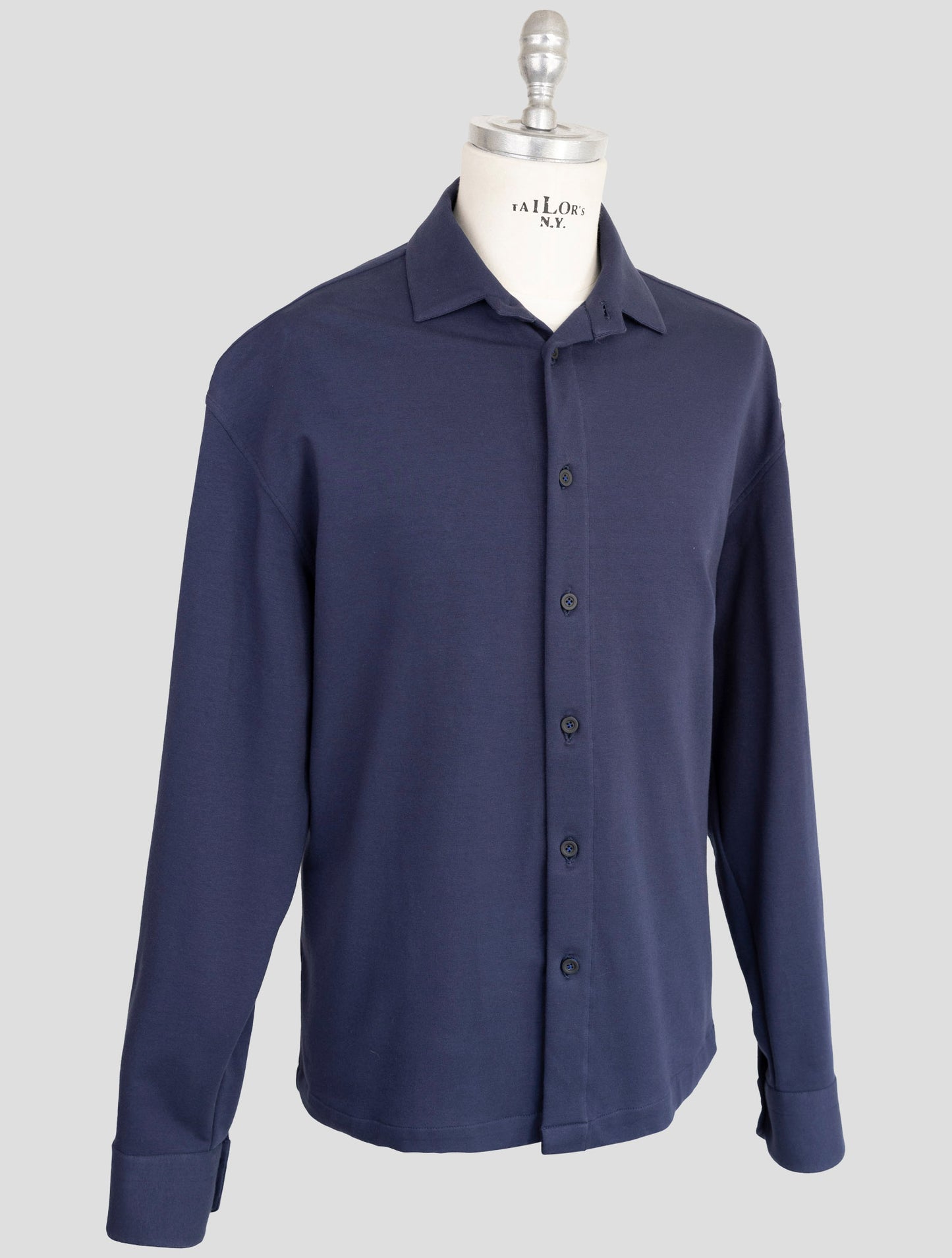 kiton Knt Blue Cotton Ea Overshirt