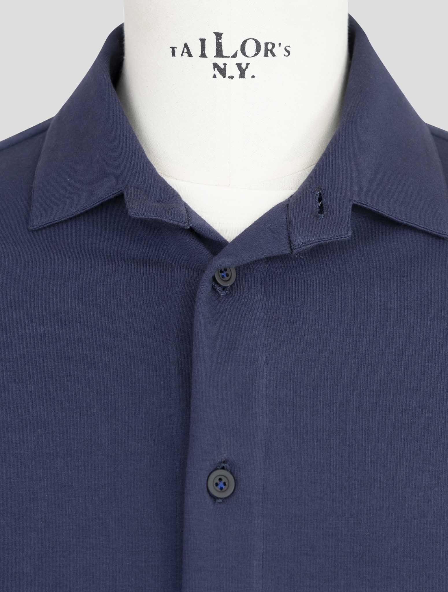 kiton Knt Blue Cotton Ea Overshirt
