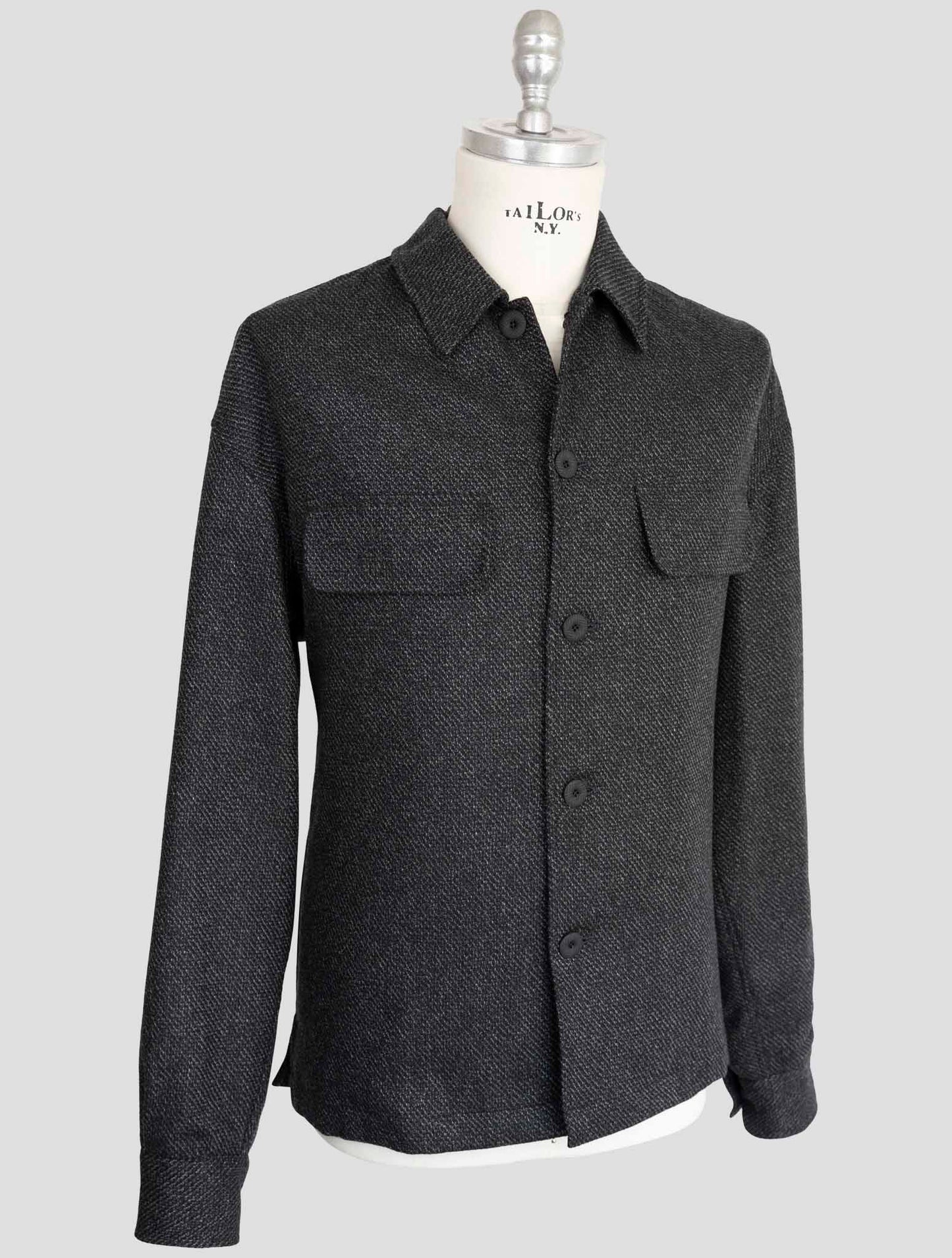 kiton Knt Dark Gray Cashmere Overshirt