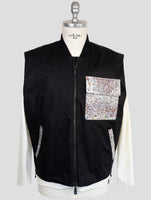 Kiton Knt Black Cotton Coat Gilet