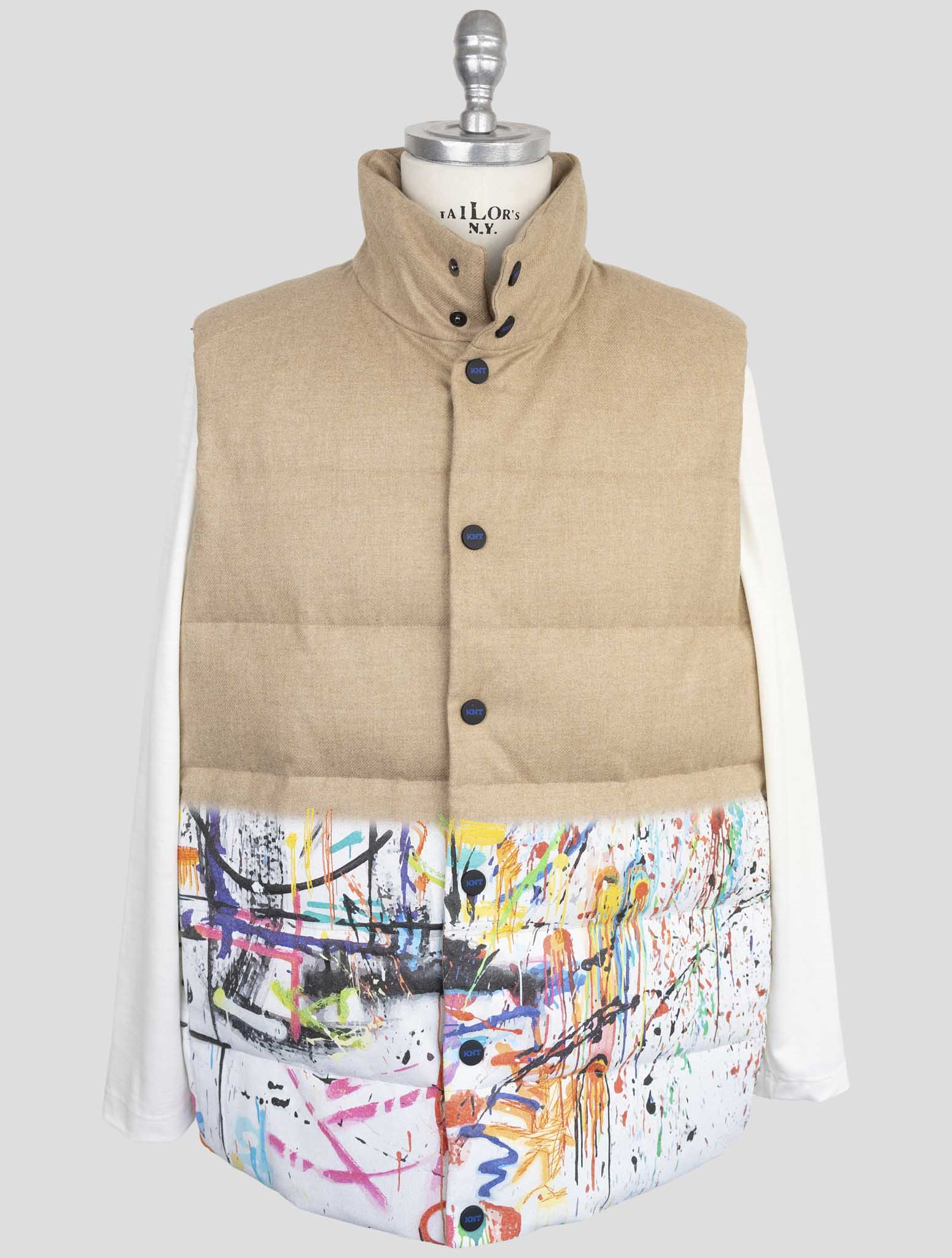 Kiton Knt Beige Virgin Wool Cashmere Coat Gilet