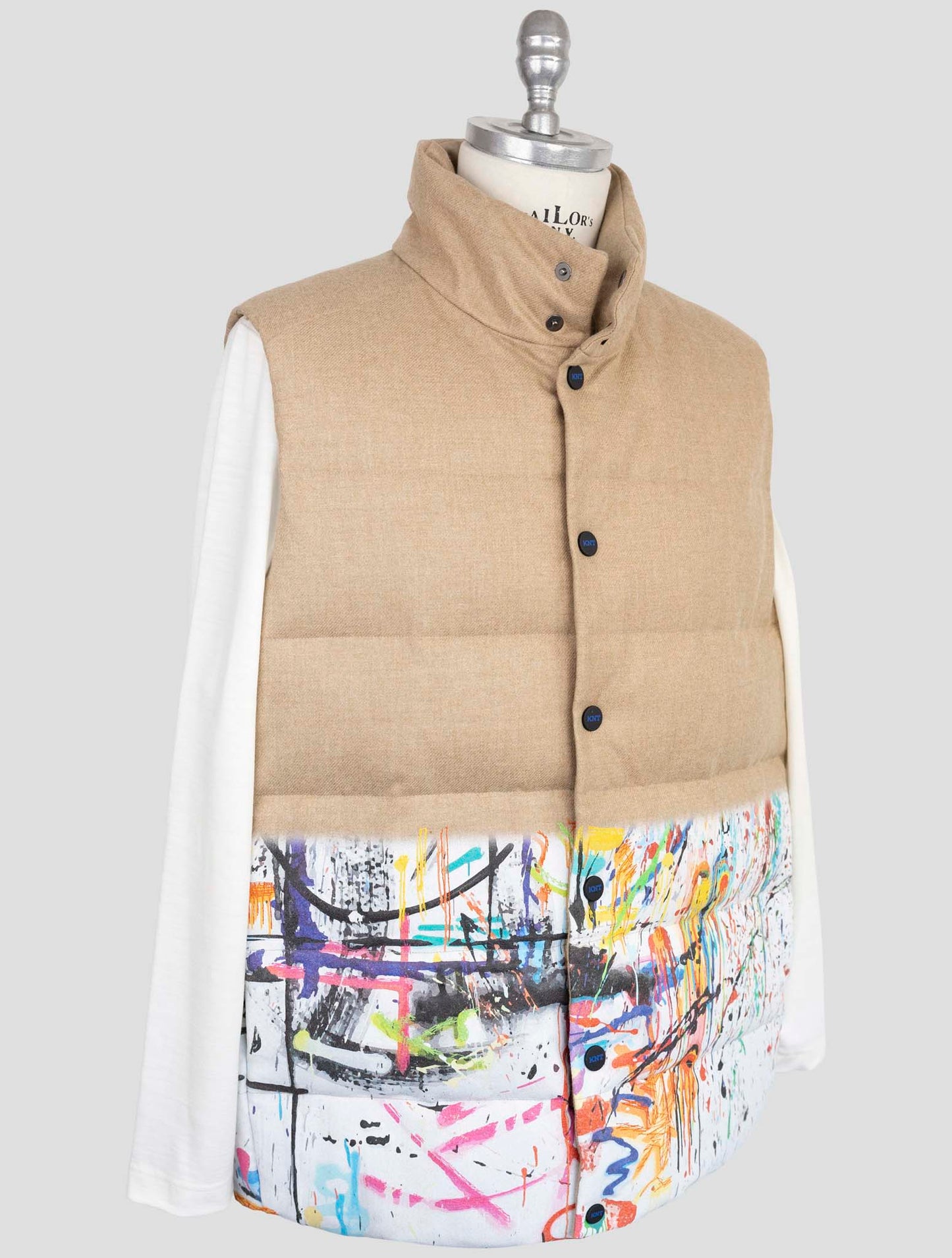 Kiton Knt Beige Virgin Wool Cashmere Coat Gilet