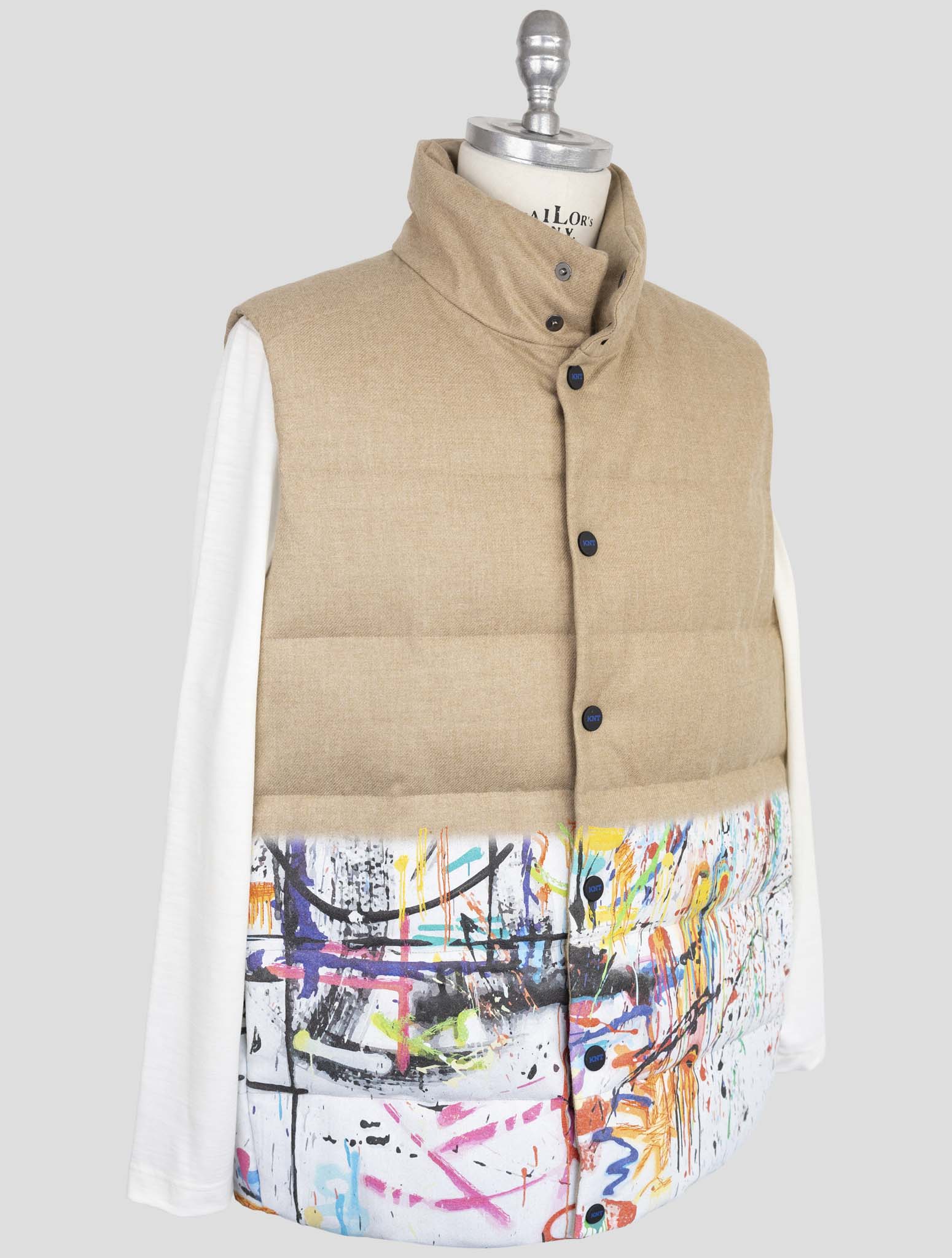 Kiton Knt Beige Virgin Wool Cashmere Coat Gilet