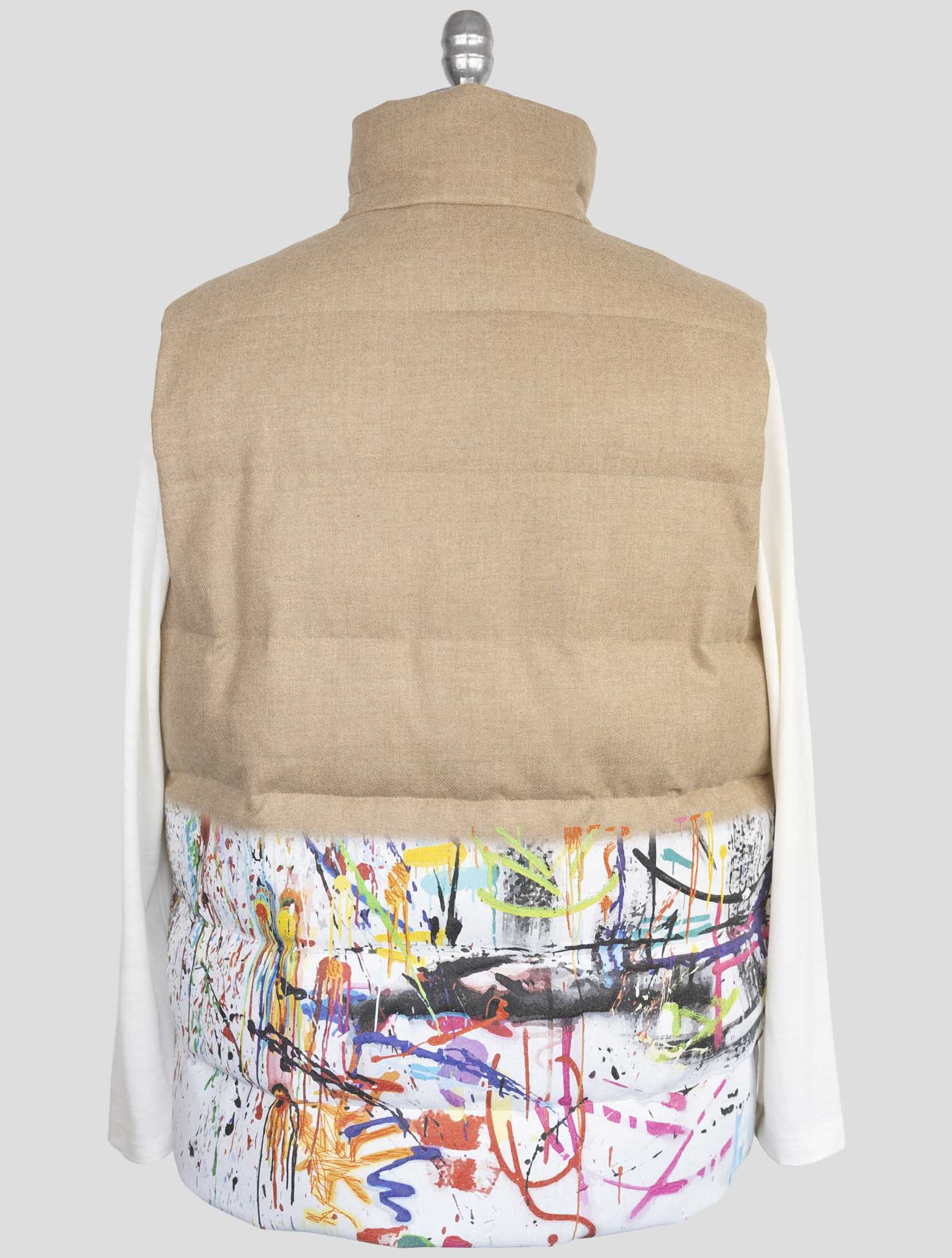 Kiton Knt Beige Virgin Wool Cashmere Coat Gilet
