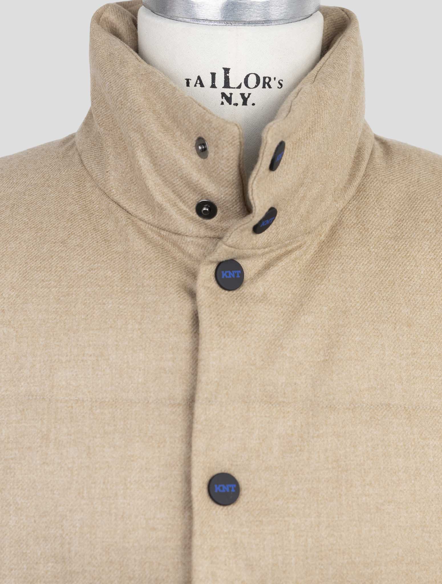 Kiton Knt Beige Virgin Wool Cashmere Coat Gilet