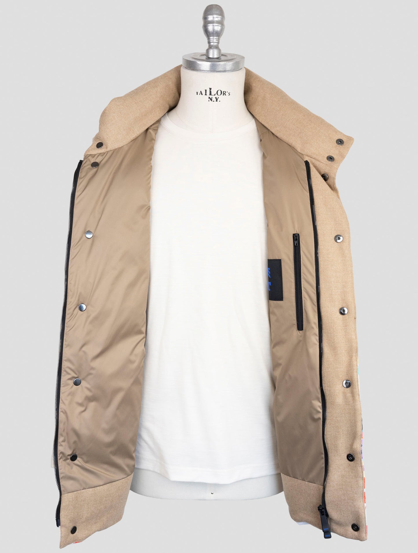 Kiton Knt Beige Virgin Wool Cashmere Coat Gilet