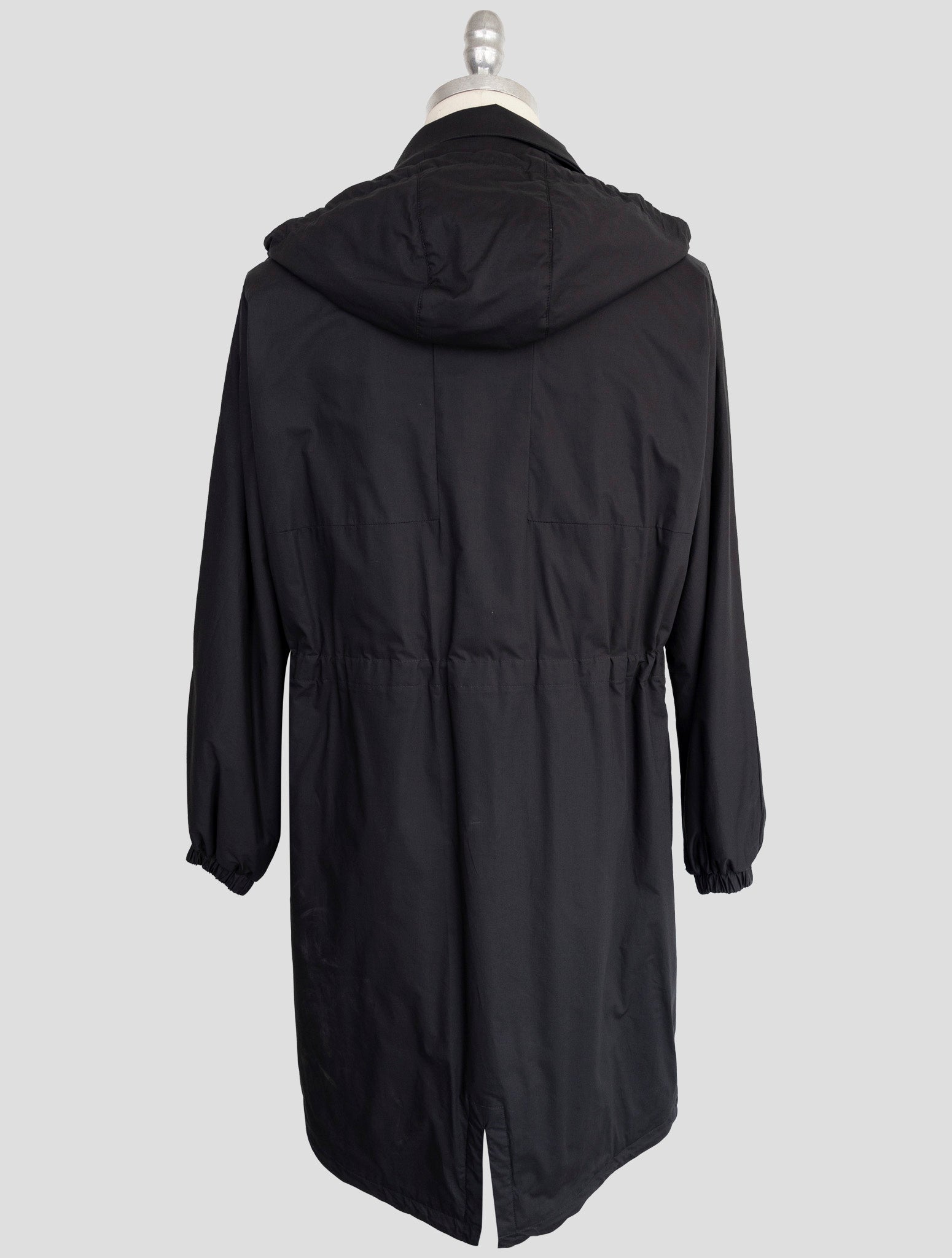 Kiton Knt Black Cotton Overoat