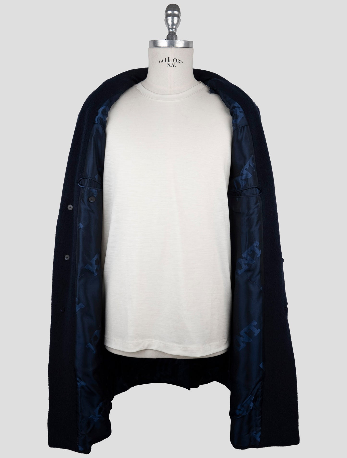 Kiton Knt Blue Cashmere Pa Overoat