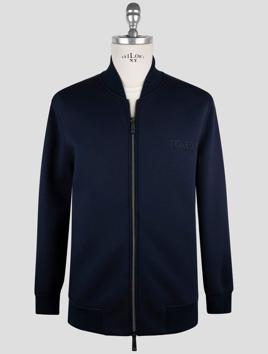 Kiton Knt Blue Viscose Ea Coat