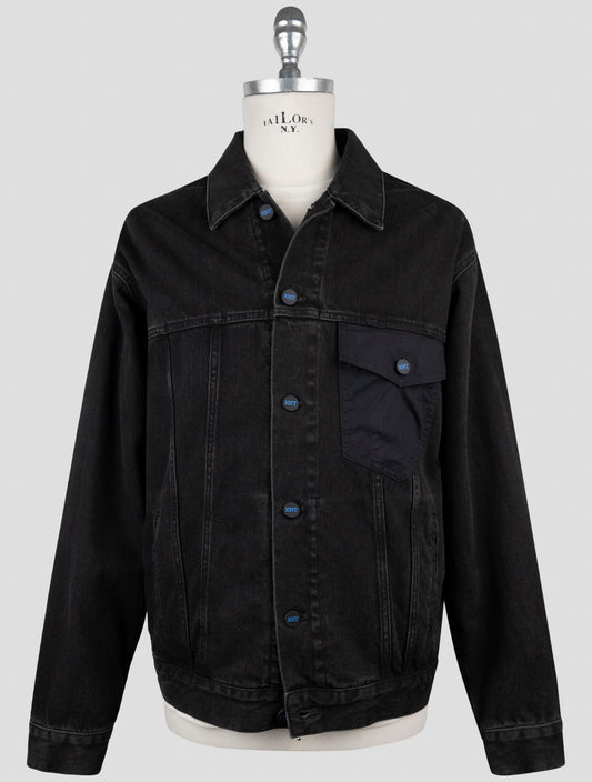Kiton Knt Black Cotton Ea Coat