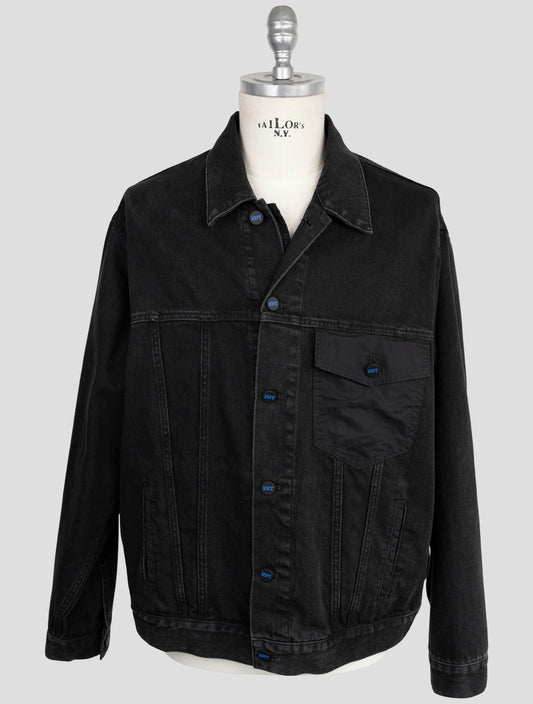 Kiton Knt Black Cotton Ea Coat