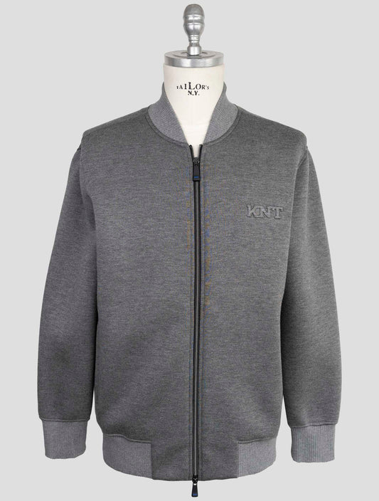 Kiton Knt Gray Viscose Ea Coat