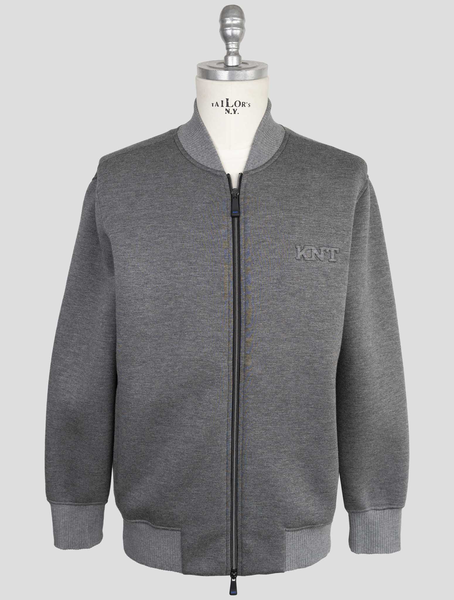 Kiton Knt Gray Viscose Ea Coat