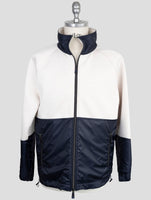 Kiton Knt Blue White Viscose Ea Coat