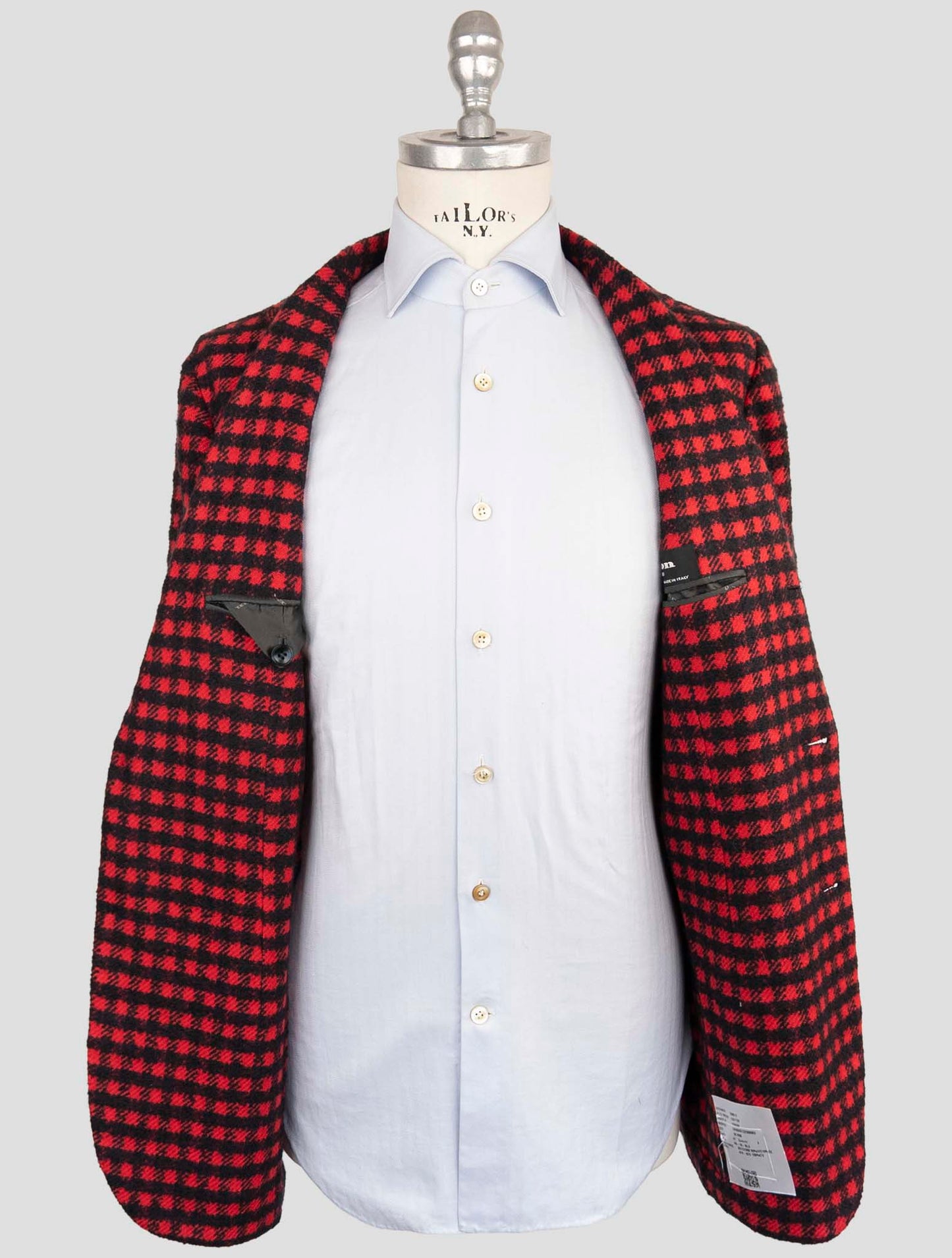 Kiton Black Red Cashmere Silk Blazer