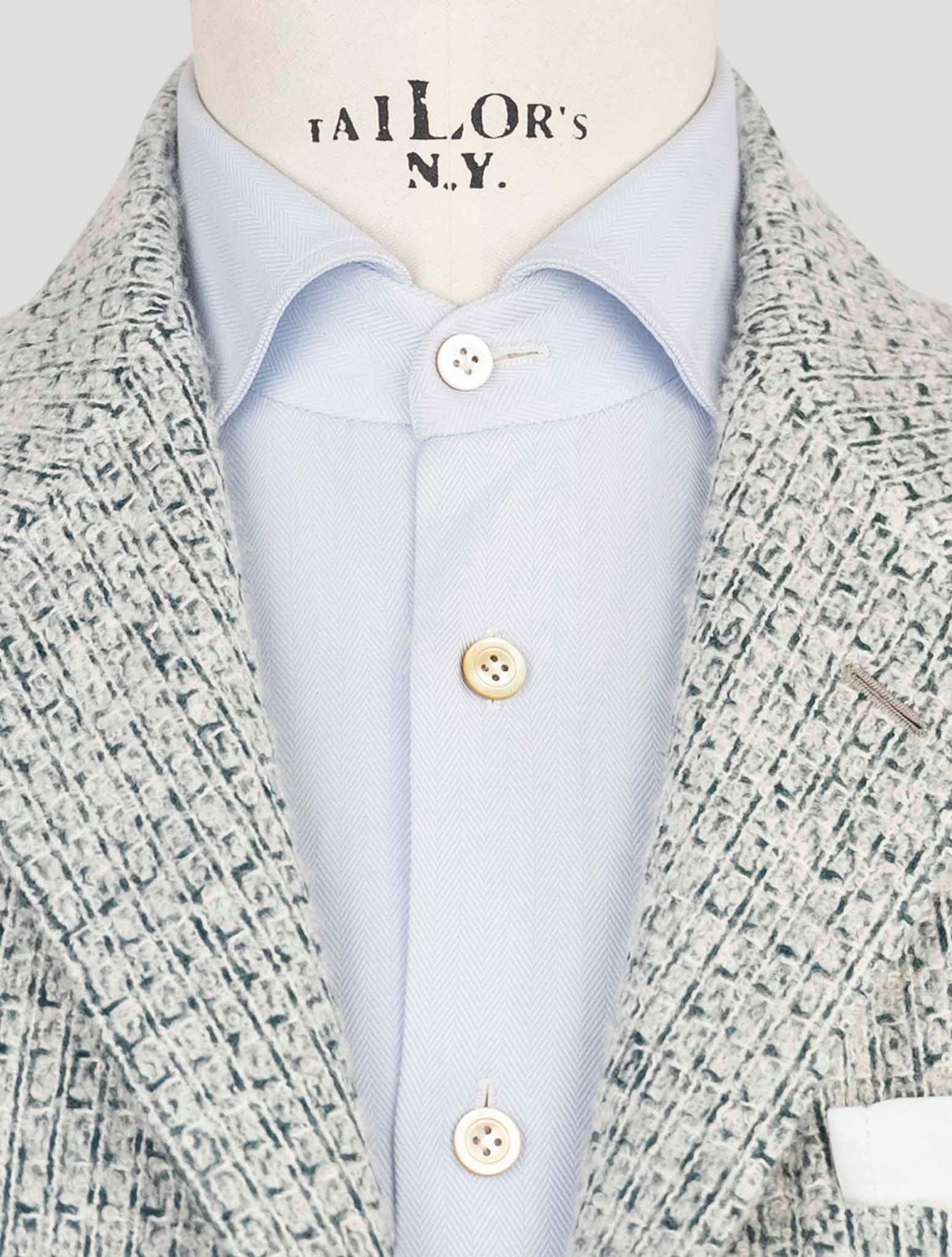 Kiton White Green Cashmere Silk Blazer