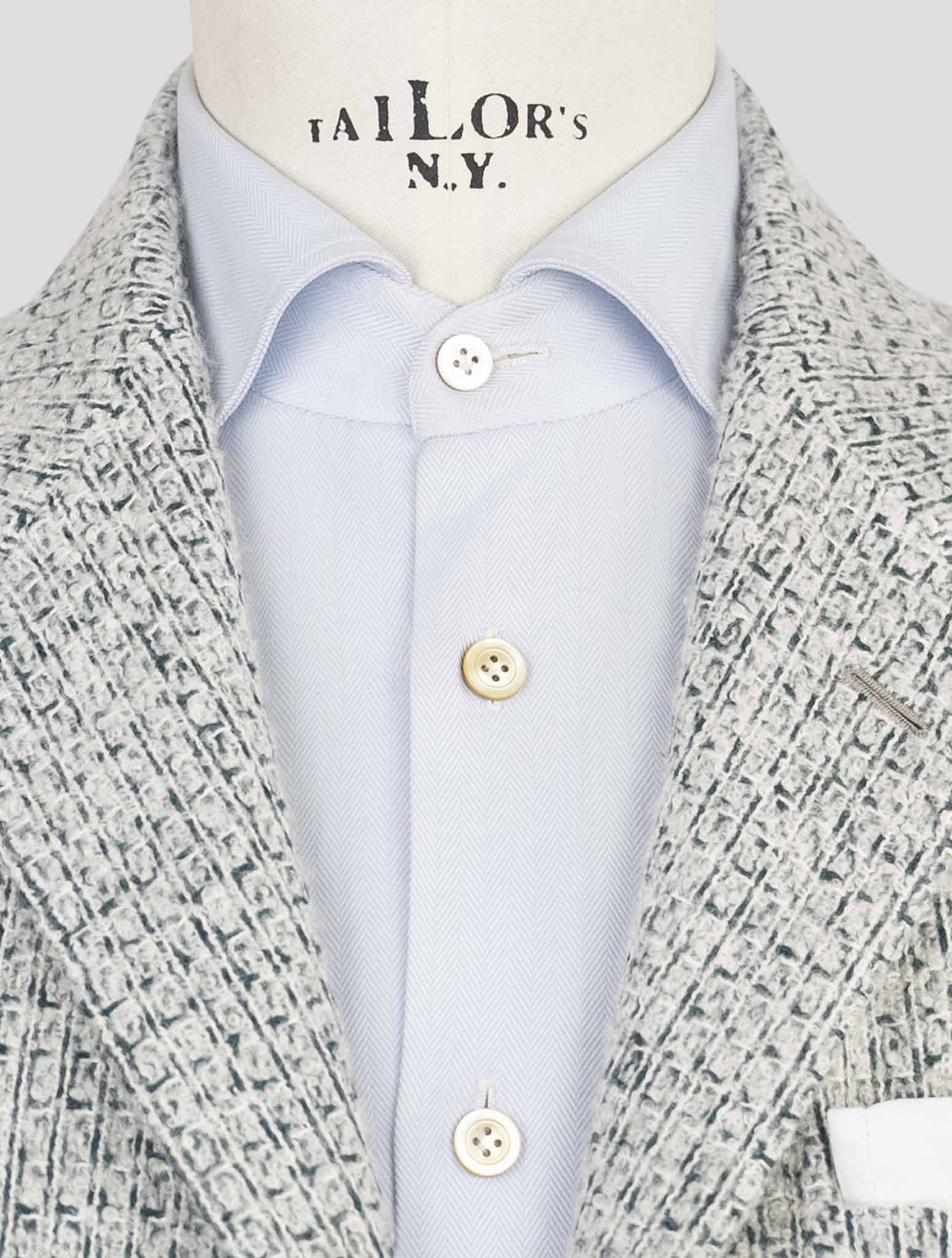 Kiton White Green Cashmere Silk Blazer