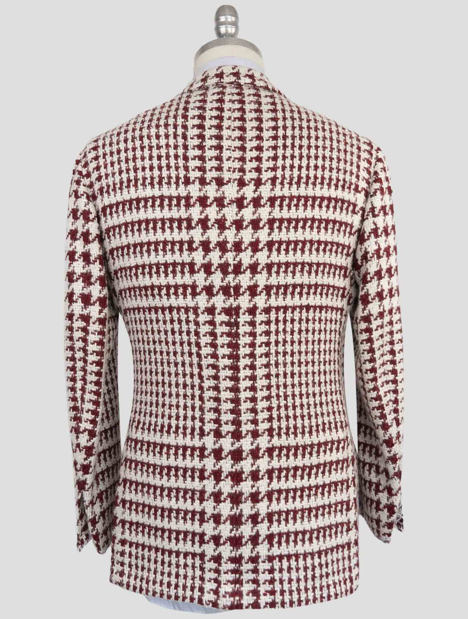 Kiton Red White Cashmere Silk Blazer