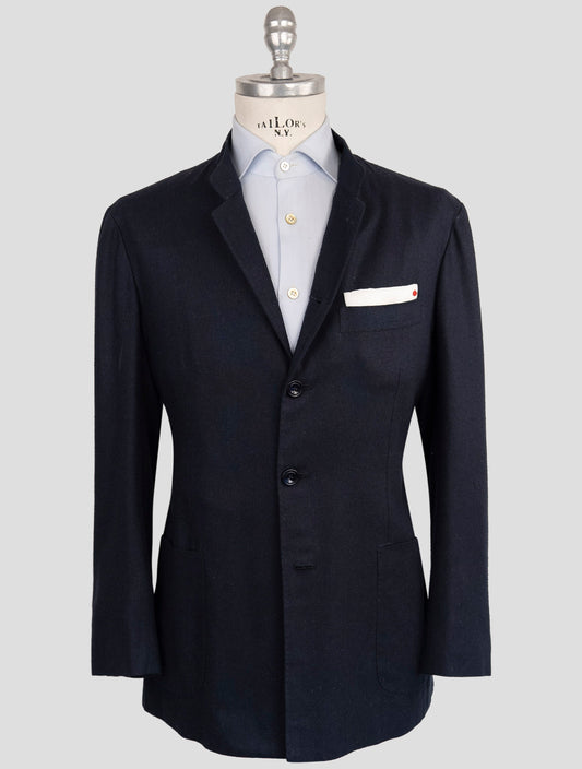 Kiton Blue Silk Blazer
