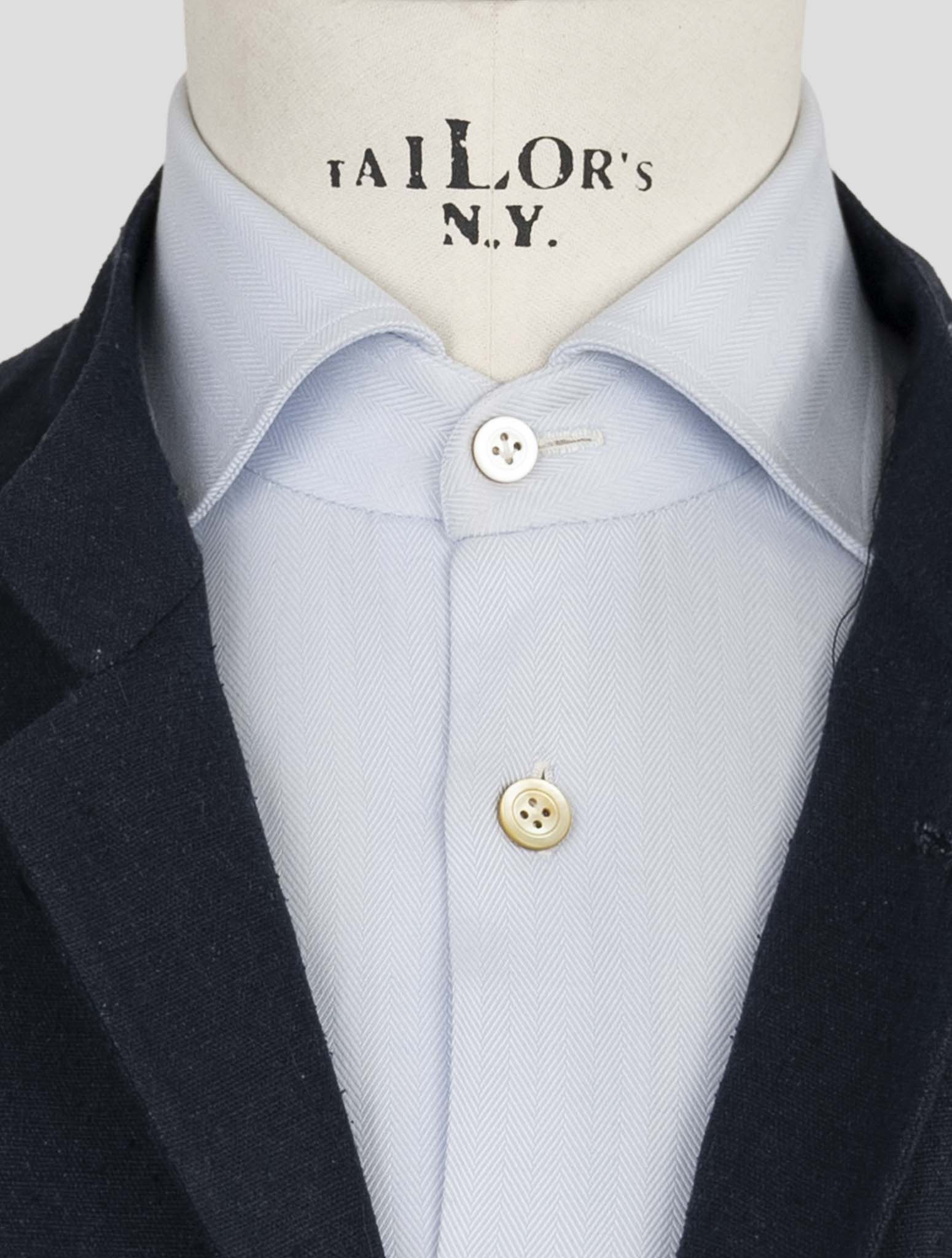 Kiton Blue Silk Blazer