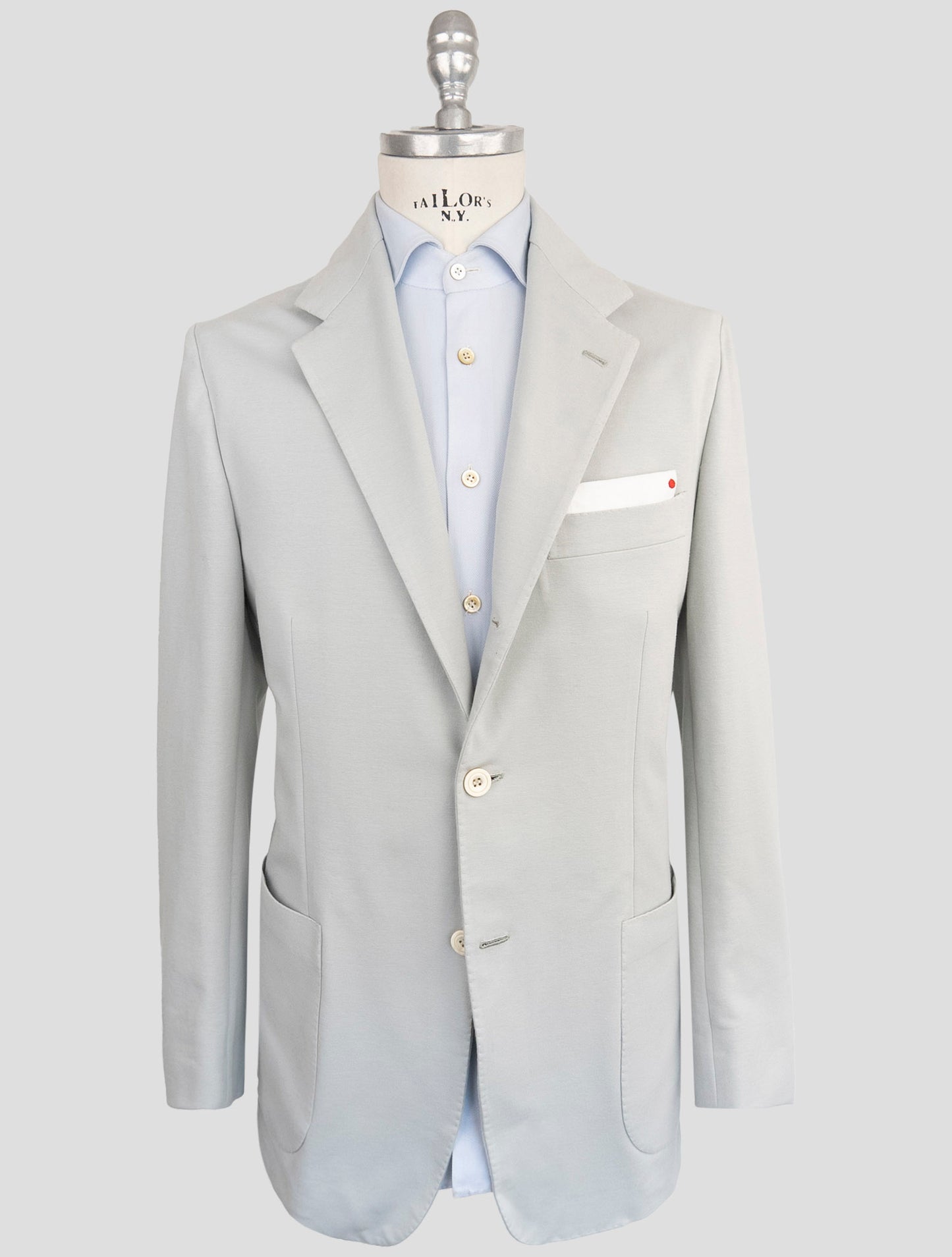 Kiton Light Gray Cotton Ea Blazer