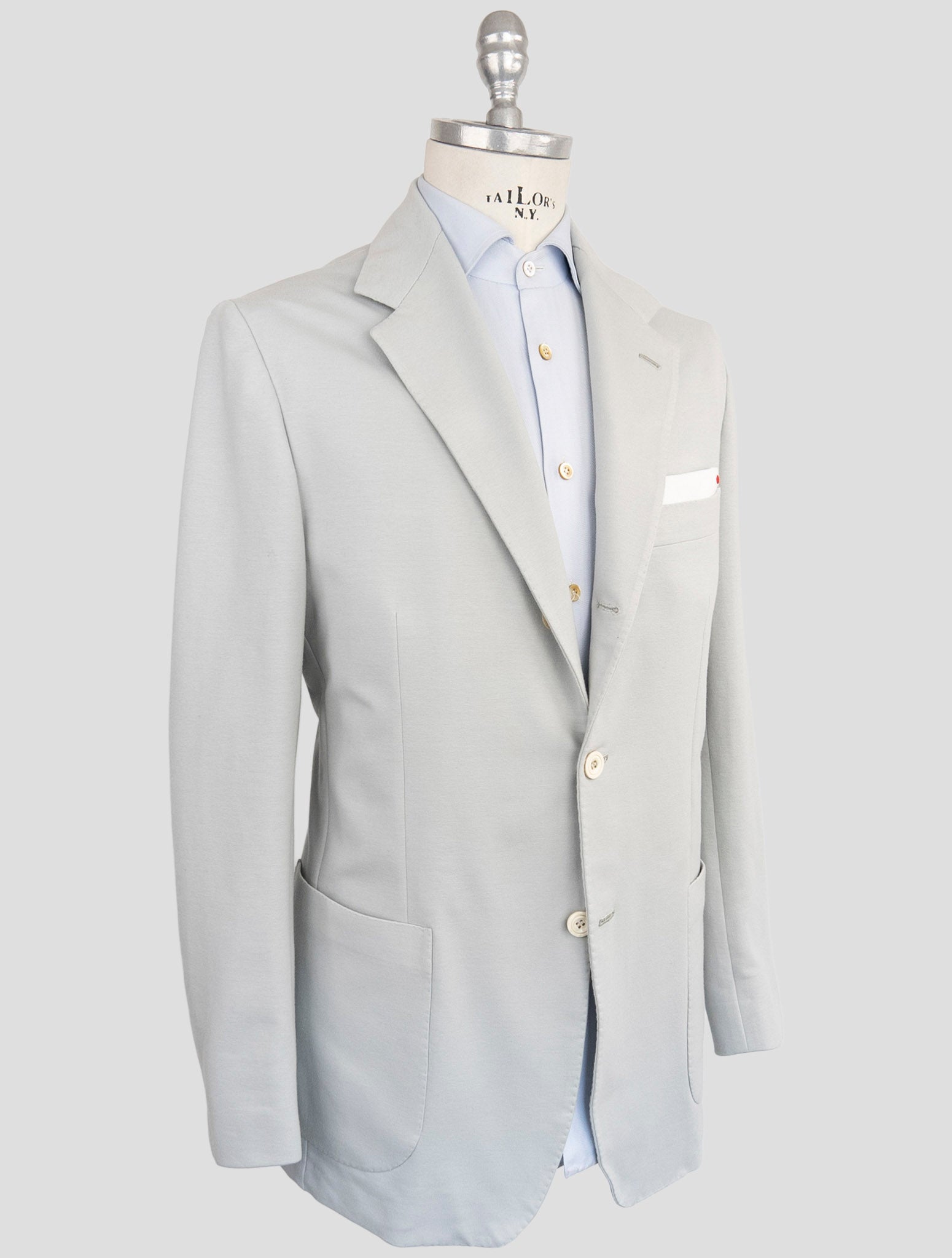 Kiton Light Gray Cotton Ea Blazer