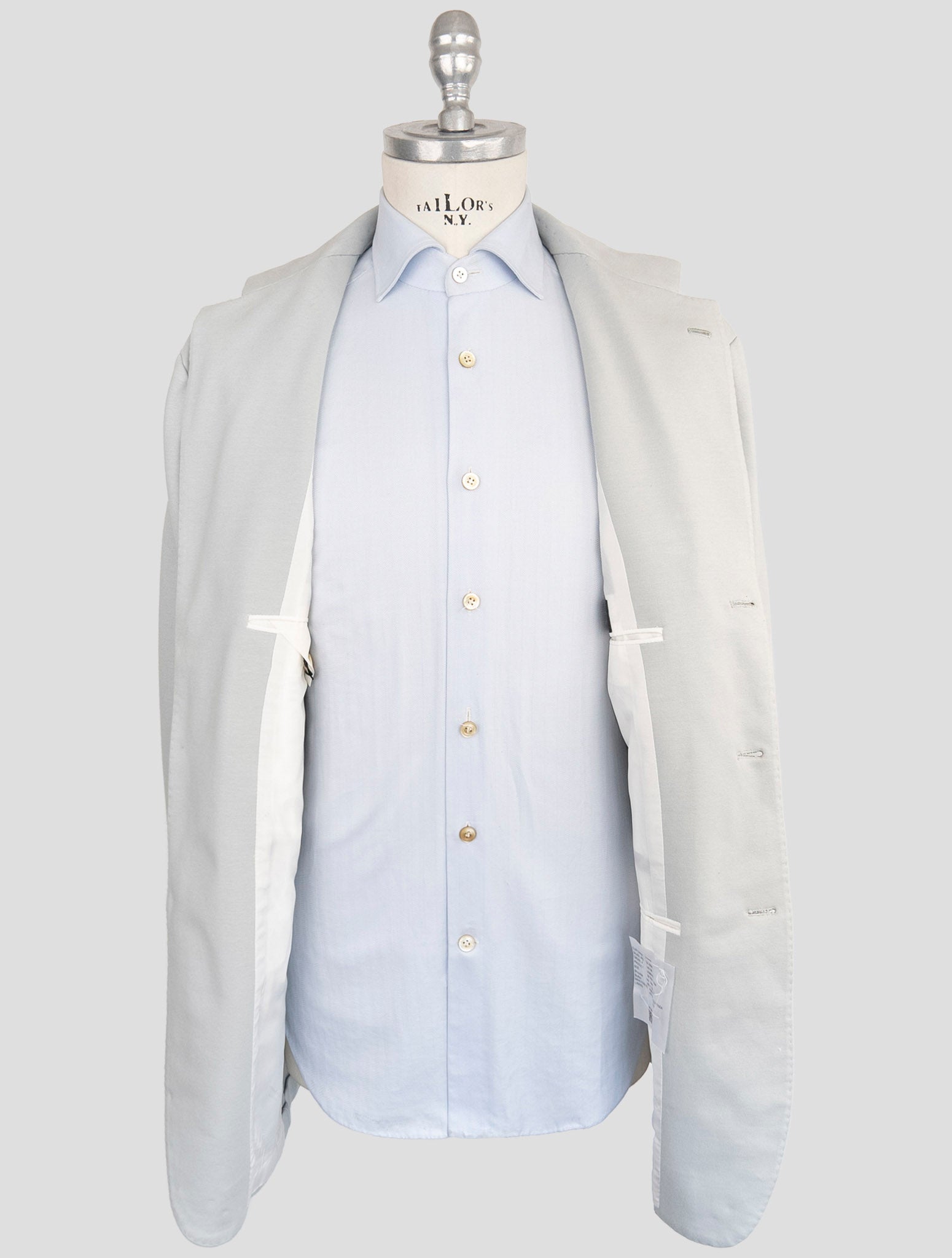 Kiton Light Gray Cotton Ea Blazer