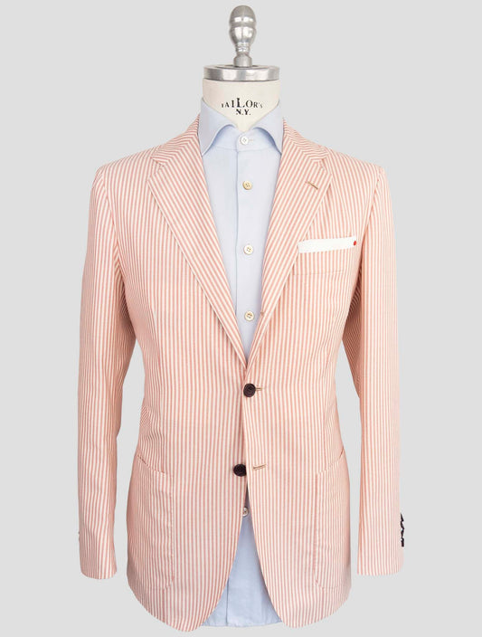Kiton Pink White Cashmere Silk Lienn Blazer