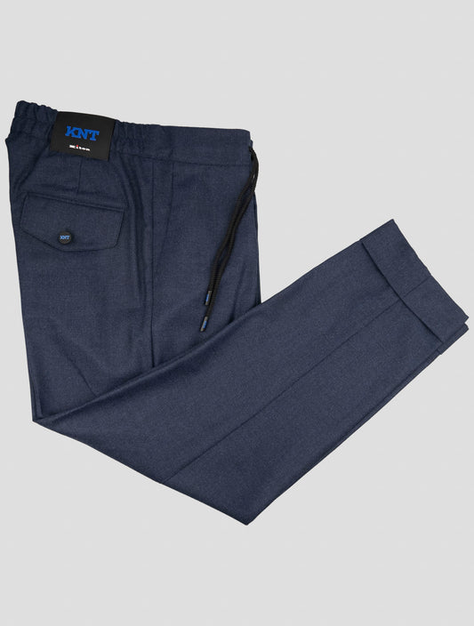 kiton Knt Blue Virgin Wool Ea Pant