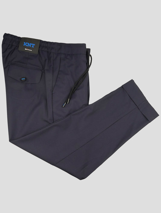kiton Knt Blue Wool Pant