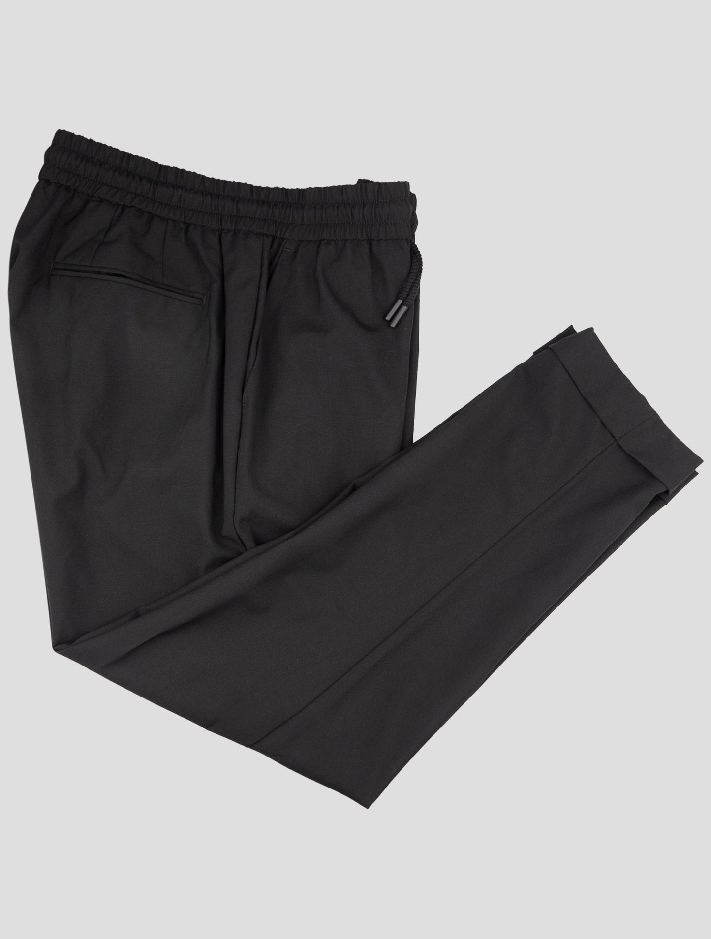 kiton Knt Black Virgin Wool Pant