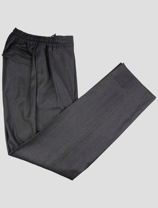 Kiton Knt Dark Drak Gray Virgin Wool Cashmere Pa Ea Pants