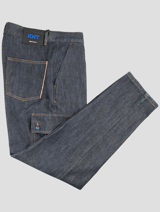 Kiton Knt Blue Cotton Pe Cargo Jeans