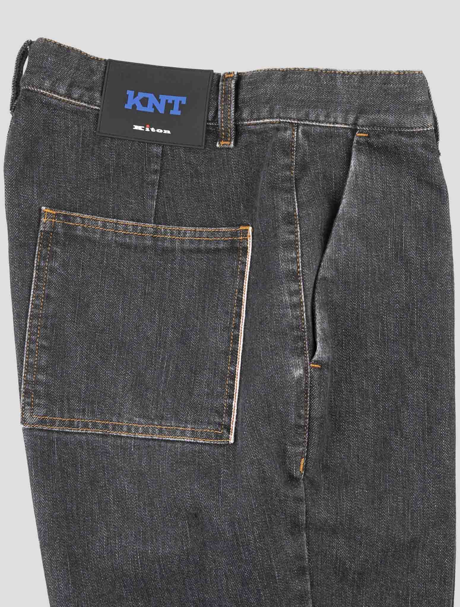 Kiton Knt Dark Gray Cotton Jeans
