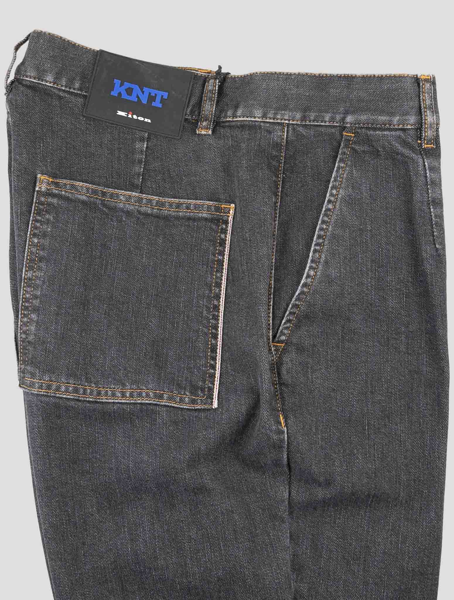 Kiton Knt Gray Cotton Pe Jeans