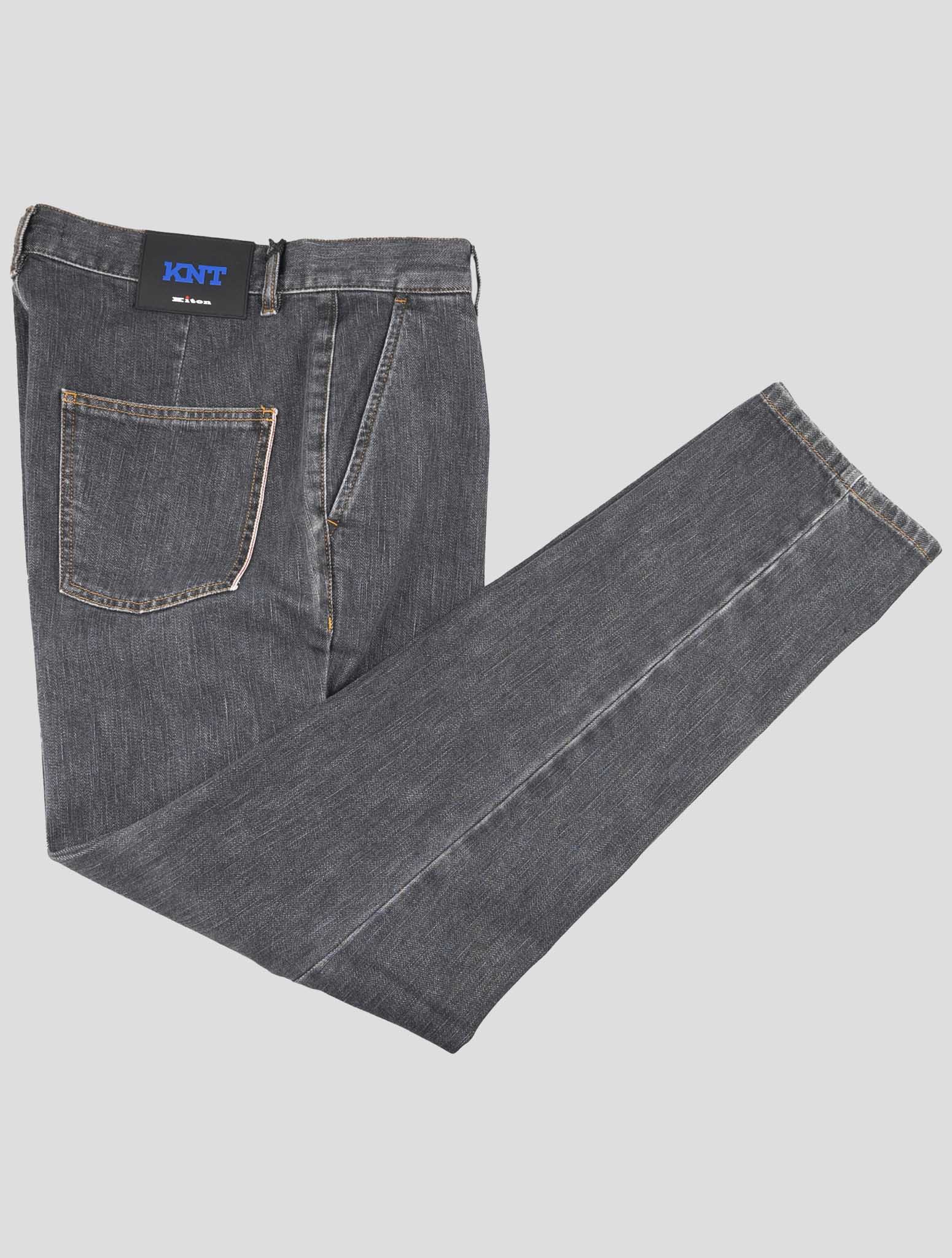 Kiton Knt Gray Cotton Pe Jeans
