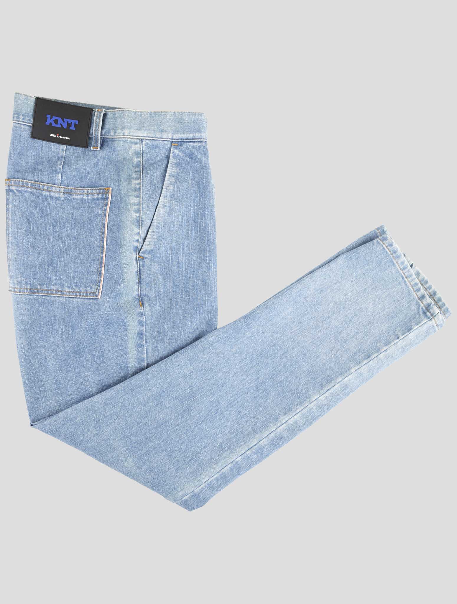 Kiton Knt Light Blue Cotton Jeans