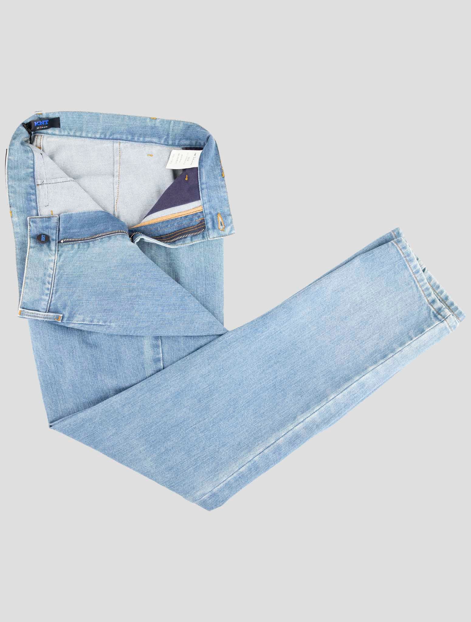 Kiton Knt Light Blue Cotton Jeans