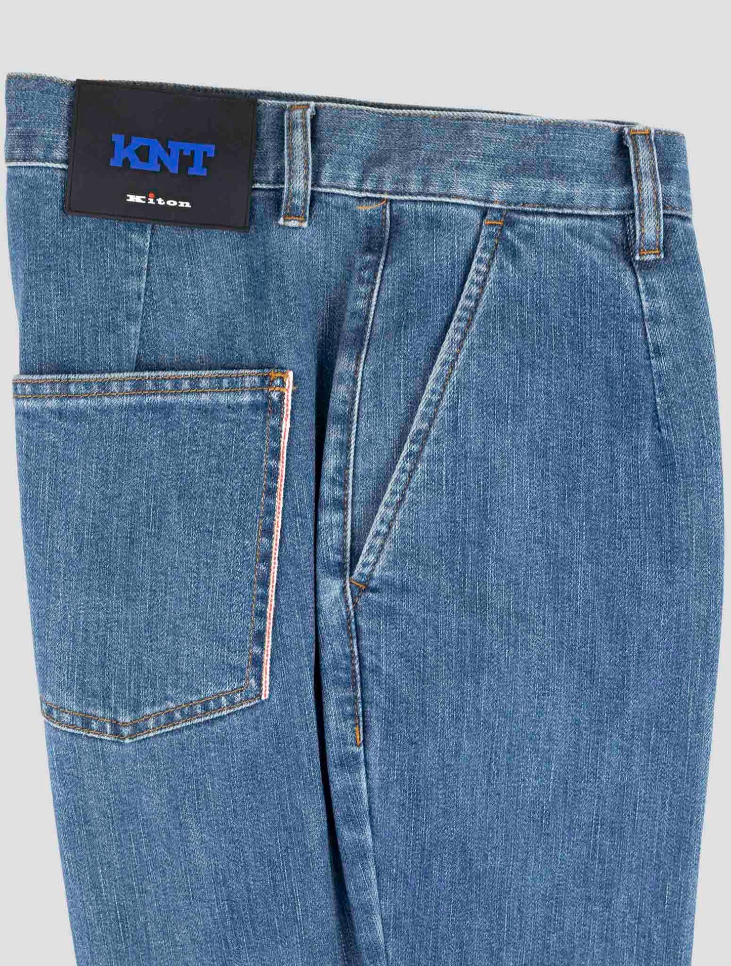 Kiton Knt Blue Cotton Pe Jeans