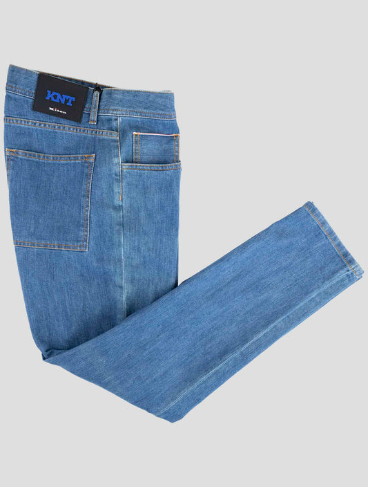 Kiton Knt Blue Cotton Pe Jeans
