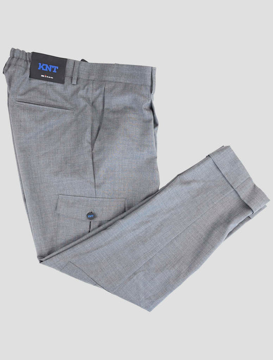 Kiton Knt Gray Wool Cargo Pants