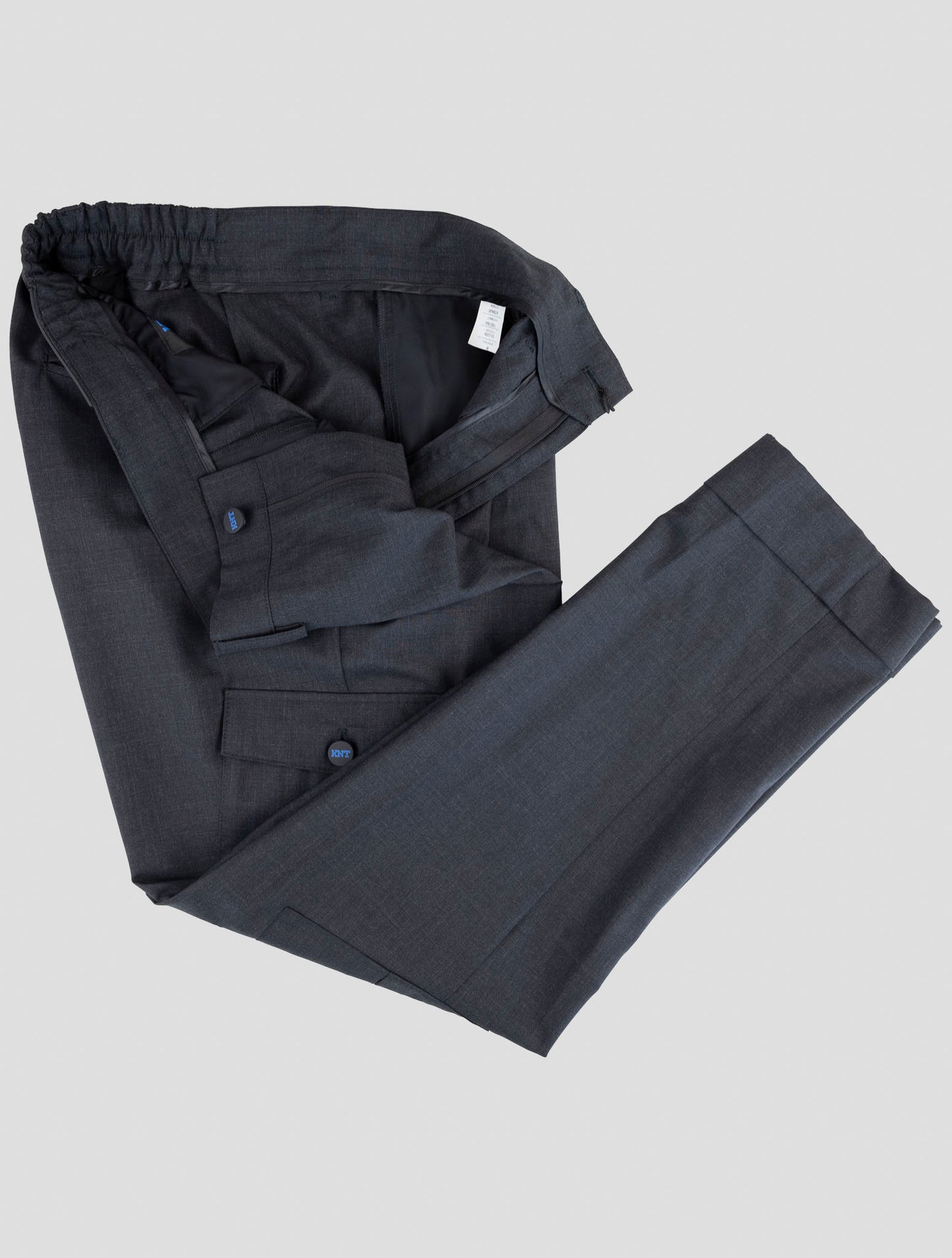 Kiton Knt Dark Gray Wool Cargo Pants
