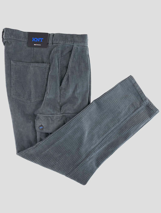 Kiton Knt Gray Cotton Ea Velvet Cargo Pants