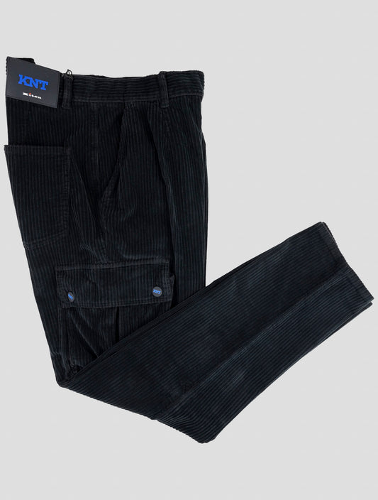 Kiton Knt Black Cotton Ea Velvet Cargo Pants
