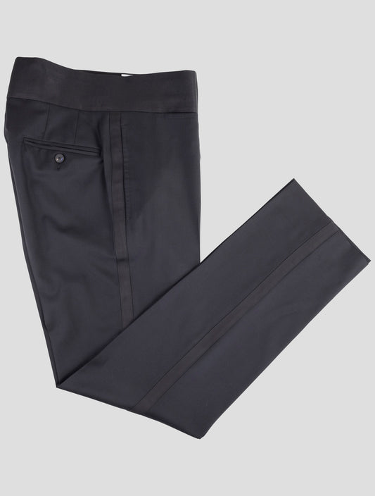 Kiton Knt Black Wool 160's Dress Pants